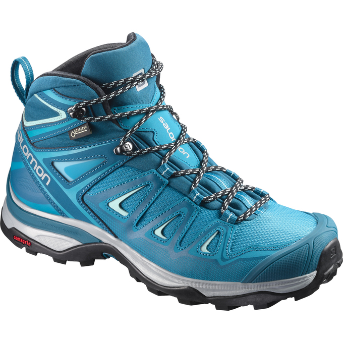 Chaussures De Randonnée Salomon Femme Turquoise - Salomon X ULTRA 3 MID GTX® W - France (1592-DJIVB)